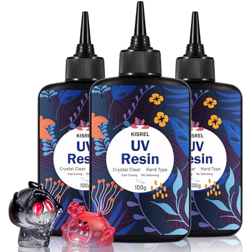 KISREL UV Resin 300g - Upgraded UV Resin Kit, Hard Type Crystal Clear Ultraviolet Curing UV Epoxy Resin for Craft Jewelry Making - size: 300 g