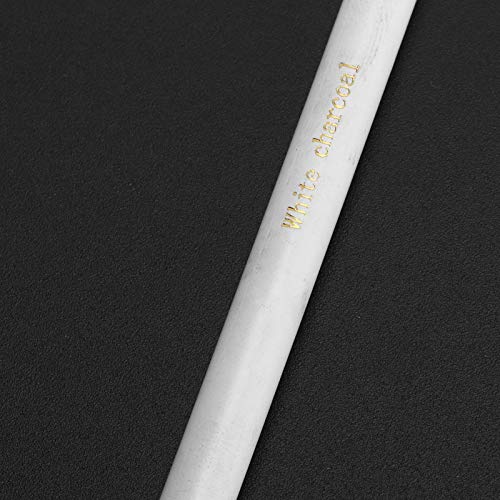 White Charcoal Pencils Carbon Drawing Set, 9 Pieces Sketch Painting Accessories - Smooth Shading, Soft Graphite Core, Ideal for Art Students and Artists