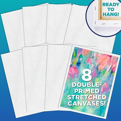 Horizon Group USA Painting Panel Stretched Canvas, 11" x 14", Pack of 8 - size: 11" x 14", Pack of 8, style: Stretched Canvas