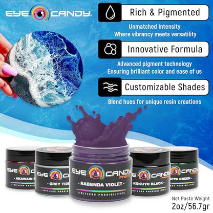 Eye Candy Resin Pigment Paste – Highly Pigmented Epoxy Color, 2 oz, Solid Non-Metallic, Mixable for Custom Shades (Rabenda Violet) - color: Rabenda Violet