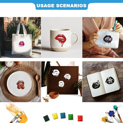 2 Sheets Silkscreen Stencil, Lips Printing Stencils Templates Reusable Self-Adhesive Silk Screen for Painting on Wall, Wood, T-Shirt, Fabric, Home Craft Decor, 8.7x11Inch - style: Lips