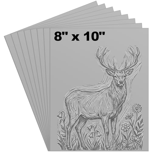 Yeaqee 4 Pcs 8 x 10 Inch Linoleum Block Rubber Carving Block Soft Linocut Blocks Large Linoleum Sheet Unmounted Lino Plates for Engraving Art Project Printmaking Artist Studio Supplies (Gray) - color: Gray, size: 8 x 10 Inch