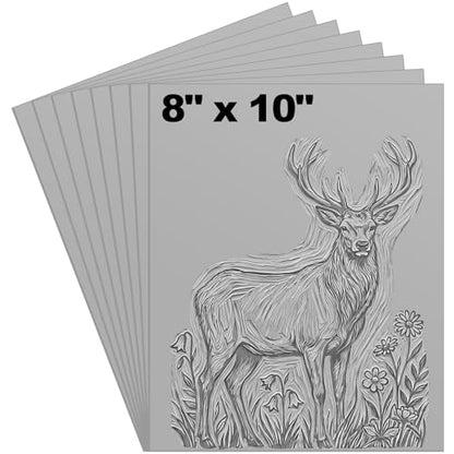 Yeaqee 4 Pcs 8 x 10 Inch Linoleum Block Rubber Carving Block Soft Linocut Blocks Large Linoleum Sheet Unmounted Lino Plates for Engraving Art Project Printmaking Artist Studio Supplies (Gray) - color: Gray, size: 8 x 10 Inch