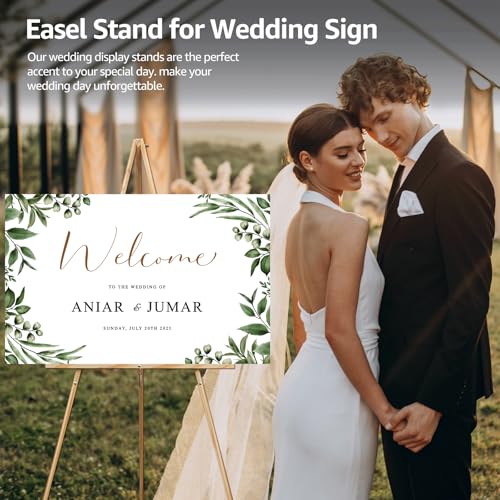 Wooden Easels for Display, Wood Easels for Wedding Signs, Stand Tripod with Adjustable Tray A-Frame Light Duty for Poster, Welcome Sign, Art Show & Baby Shower (3 Pack, 63") - color: 3Pack-Natural