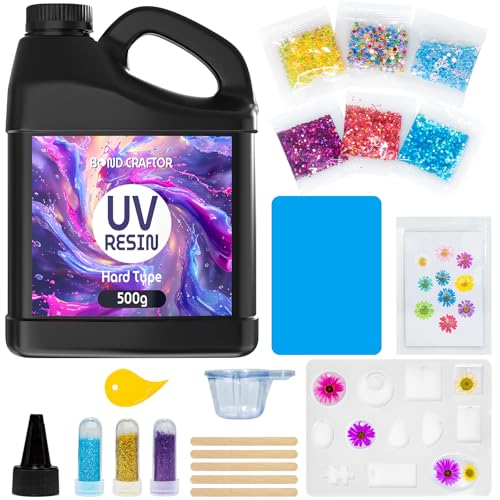 Bond Craftor UV Resin 500g, Fast Curing Clear Epoxy Resin Kit Hard Type for Jewelry Making, Craft, DIY
