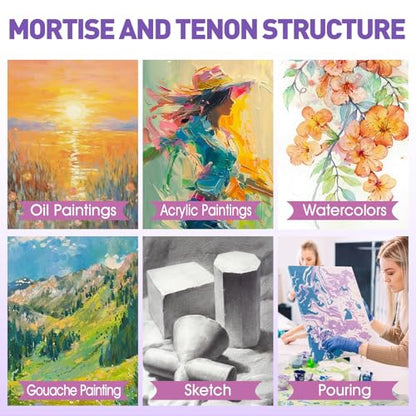 ESRICH Stretched Canvas for Painting 12x12 Inch, 3 Pack Square Painting Canvas -5/8 in Profile Primed Cotton White Blank Canvases for Painting for Oil & Acrylic Paint - size: 12x12in 3pack