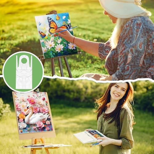 Tenceur 16 Sets Pre Drawn Canvas to Paint for Sip and Paint Party, 8 x 10 Inch Preprinted Framed Pre Sketched Coloring Canvas with Easels and Brushes for Adults Party Supplies(Garden) - style: Garden
