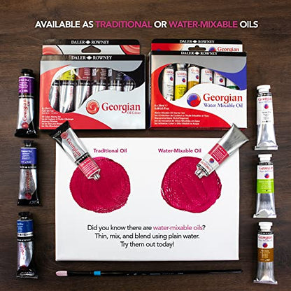 Daler-Rowney Georgian 10-Tube Studio Artist Oil Paint Set - Painting Set for Canvas Paper and More - Oil Painting Supplies for Artists and Students - Oil Paints for All Skill Sets - style: 10 Pack Studio