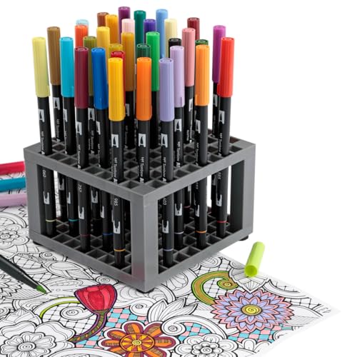 Creative Mark Brush Crate Multi Bin Paint Brush Organizer - Artist Paint & Makeup Brush Holder, Pens, Pencils, SmAll Tools Organizer - 96 Openings