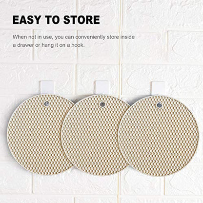 4 Pcs Trivets for Hot Dishes, Kitchen Heat Resistant Silicone Trivet, Extra Thick, Large, Non Slip (3. Beige) - color: 3. Beige