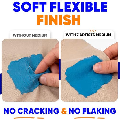 Fabric Medium for Acrylic Paint 4.2 fl oz – Turn Acrylics Into Washable Fabric Paint | Soft Flexible Matte Finish, No Cracking | Textile Medium for T-Shirts, Denim, Shoes & Tote Bags - color: Fabric Medium 4.2 fl. oz