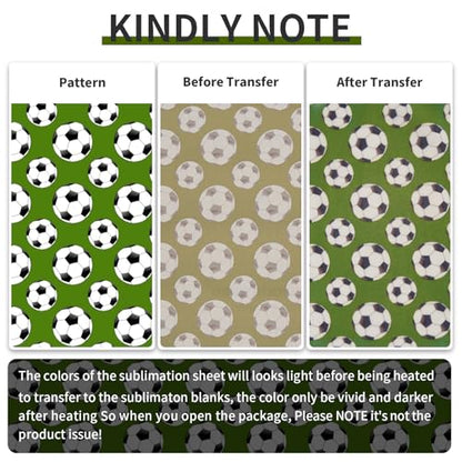 Football Sport Sublimation Transfer Ink Sheets or Tumbler T-Shirts Mugs,6pcs 12"x12"Sublimation Paper Compatible with Cricut - color: Football