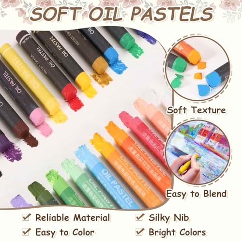 MECCANIXITY Soft Oil Pastels, Oil Pastel Crayons Vibrant Color Blendable Art Supplies for Painting Drawing Blending Painting Artists Beginners Professional(Light Green, Pack of 16) - color: Light Green