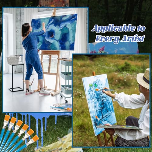 40 Pcs 1 Inch Flat Paint Brushes for Acrylic Painting Large Paintbrushes Bulk Big Paint Brush for Acrylic Oil Watercolor Crafts Face Body Art Fabric Painting