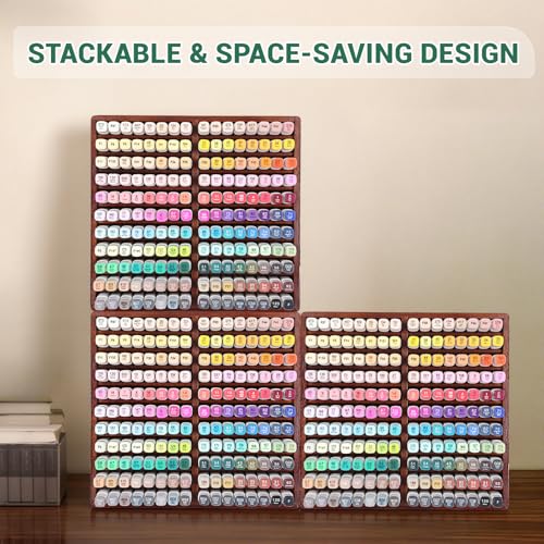 walowalo Acacia Wood Marker Organizer with 22 Compartments Holds 176 Markers, Alcohol Marker Storage Desk Organizer Pen Holder for Office Home Classroom Artists Kids Birthday Gift - size: Holds up to 176pcs Markers-Wood
