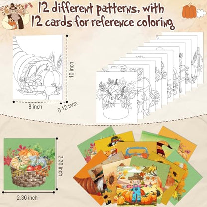 Sherr 12 Pcs Pre Drawn Canvas Pre Printed Canvas for Adults Sip and Paint Party Canvases Painting Kit for Summer Easter Mother's Day Party Favor(Thanksgiving,8 x 10 Inch) - size: 8 x 10 Inch, style: Thanksgiving