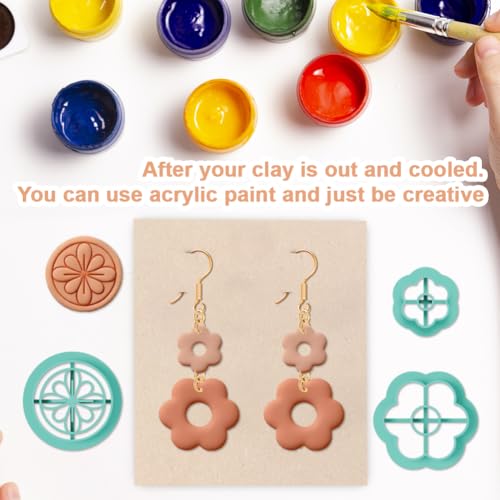 20Pcs Flower Polymer Clay Cutters Petal Clay Earrings Cutters Polymer Jewelry Cutter for Earrings Making Party Festival DIY Supplies - color: Flower