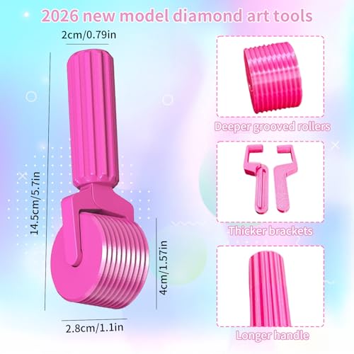 Upgraded Diamond Painting Roller Tool & Straightener, Detachable Diamond Art Roller for Smooth Pressing, 5D Gem Art Accessories and Crafting Supplies for Canvas Flattening, Blue - color: Blue