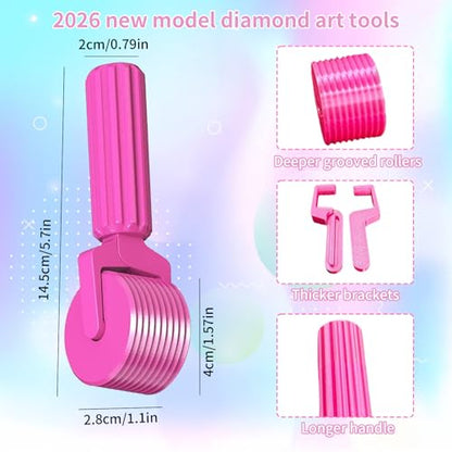 Upgraded Diamond Painting Roller Tool & Straightener, Detachable Diamond Art Roller for Smooth Pressing, 5D Gem Art Accessories and Crafting Supplies for Canvas Flattening, Green - color: Green
