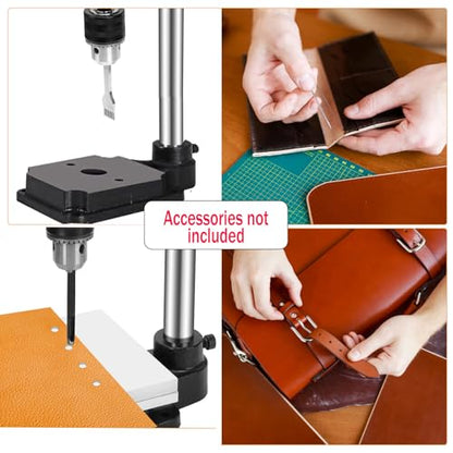 Leather Press Machine Hole Puncher Hand Punching Machine with 4cm Round Press Plate,11pcs Punch Tool Include Rivet Setter,Snap kit Tool for DIY Craft Punching Cutting,Install Rivets and Snap Buttons - size: D