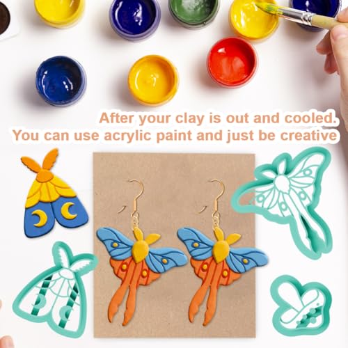 18Pcs Moth Shapes Polymer Clay Cutters Set, Clay Earrings Cutters Polymer Jewelry Cutter for Earrings Making DIY Craft Supplies