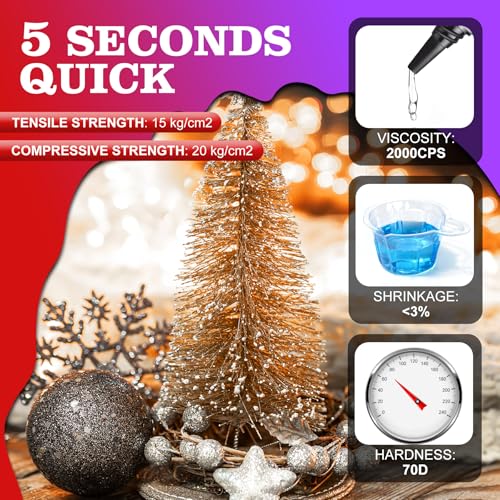 UV Resin Kit with UV Light, 60g 5-Second Cure Transparent UV Glue with Rechargeable UV Flashlight, Fast Curing Resin for Plastic Welding, Jewelry Bonding, Acrylic, Craft Projects, Glass Repair