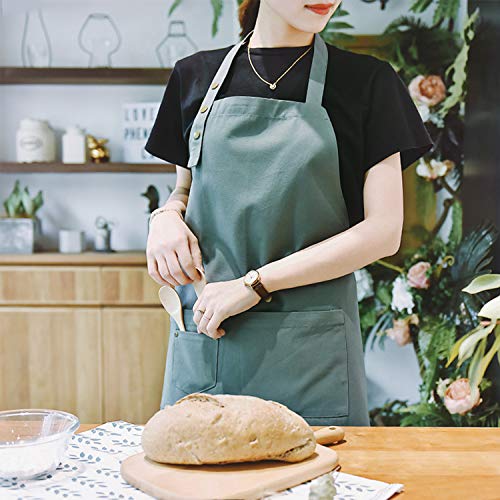 Art Aprons for Painting Pottery Ceramics, Mens Women Kitchen Cooking Aprons Waterproof Green - color: Green