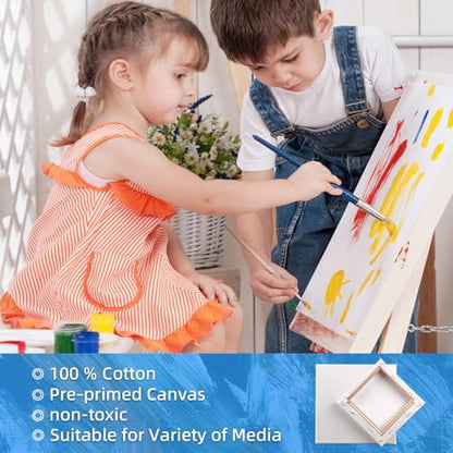 4 Pack 18x24 Stretched Canvases for Painting 100% Cotton Large Canvas Boards for Painting, White Painting Canvas for Oil, Acrylic Paint & Other Painting Media - size: 18x24 (4Pack)