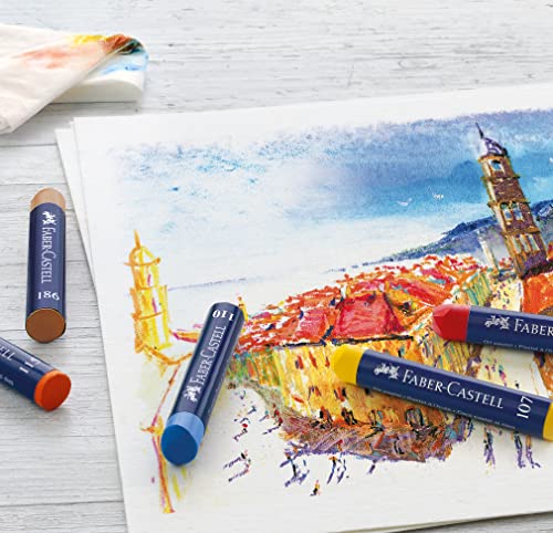 Faber-Castell Creative Studio Oil Pastel Crayons – 12 Vibrant Colors - size: 12 Count (Pack of 1)