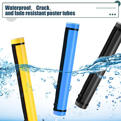 3 Pcs Extendable Poster Tubes Plastic Poster Document Storage Tube with Carrying Strap 24-40 Inch Expanding Blueprint Holder Telescoping Tube with Cap Waterproof Art Poster Tubes (Yellow, Blue, Black) - color: Yellow, Blue, Black