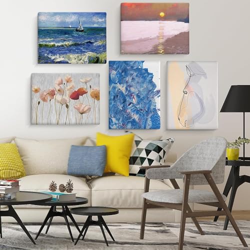 ESRICH Stretched Canvas for Painting 11x14 Inch, 10 Pack Blank Canvas -5/8 in Profile Primed Cotton White Canvases for Painting for Oil & Acrylic Paint - size: 11X14IN 10 Packs