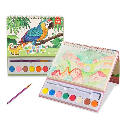Cavnewt Watercolor Coloring Books for Kids Ages 4-8, Mess Free Watercolor Painting Book, Paint with Water Books for Toddlers, Travel Activities Arts Party Favors Birthday Gifts for Kids Girls & Boys - color: Anima Park