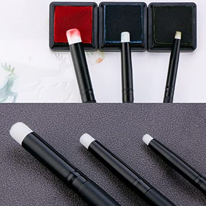 UNIMEIX Mini Blending Brushes for Card Making, Dry Brush Miniature Painting, Background Blender, Small Detailed Paint Watercolor Brushes (12 Pack) - color: Black