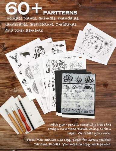 Xenolog Deluxe Block Printing kit - Premium lino Cutters, Linoleum Blocks for printmaking, Includes Printing Ink in 4 Colors, Brayer, baren, Basswood, Transfer Paper, Stencils, and Guide - Ideal Gift