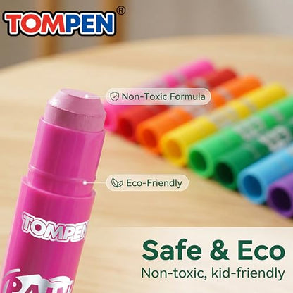 Tempera Paint Sticks for Kids & Artists,72 Pack 12 Vibrant Color,Non-Toxic,Quick Drying,Classic Rainbow Colors,Washable Solid Paint Crayons,Ideal for School Classroom Art Projects & DIY Crafts