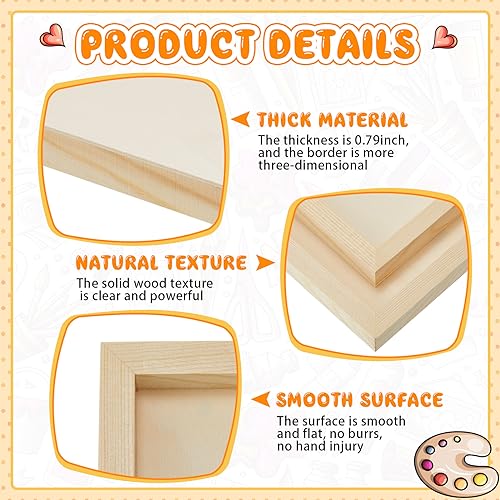 Barydat 24 Pcs Wood Panels for Painting 10'' x 10'' Unfinished Wood Canvas Board Artist Wall 0.79'' Deep Wooden Cradled Panel for DIY Crafts, Easel Display, Painting Pouring Arts Use with Oil, Acrylic - size: 10" X 10"