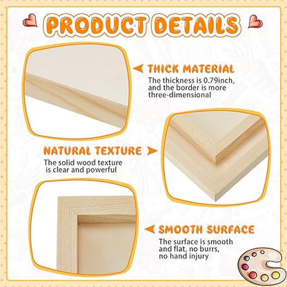 Barydat 24 Pcs Wood Panels for Painting 10'' x 10'' Unfinished Wood Canvas Board Artist Wall 0.79'' Deep Wooden Cradled Panel for DIY Crafts, Easel Display, Painting Pouring Arts Use with Oil, Acrylic - size: 10" X 10"