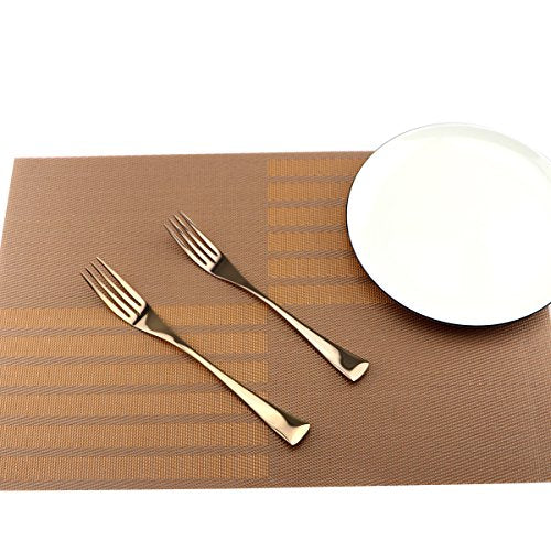 Cutlery Set Rose Gold, 5 Piece Rose Gold Plated Stainless Steel Silverware Flatware Sets, Service for 1 - size: 1-set-rose gold