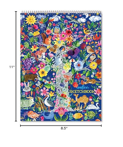 eeBoo: Tree of Life Spiral Bound Blank Sketchbook - 60 Pages, 140 GSM/95 LB Paper, 8.5x11, Eco-Friendly, Kids Art Supplies - style: Tree of Life