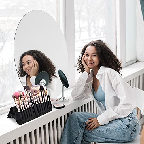 BYOOTIQUE Makeup Brush Bag Foldable Holder Organizer Portable Travel Artist Case - color: Classic Black