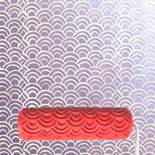 7"DIY Patterned Paint Roller | Decorative Art Texture Roller | Embossing Texture Rubber Roller Painting Supplies | Pattern Art Texture Tools for Household Wall Painting (BK320R) - style: BK320R
