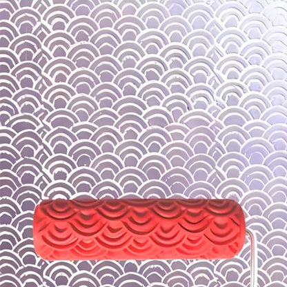 7"DIY Patterned Paint Roller | Decorative Art Texture Roller | Embossing Texture Rubber Roller Painting Supplies | Pattern Art Texture Tools for Household Wall Painting (BK320R) - style: BK320R