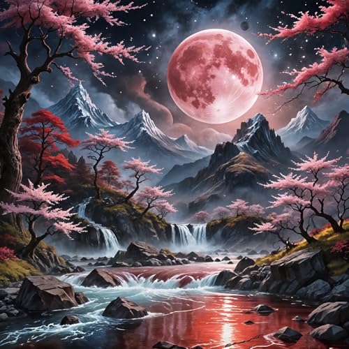 BSNRCH Mountain Diamond Art Kits for Adults, Forest Diamond Painting for Beginner, 5D Scenery Diamonds Painting, DIY Round Full Drill Gem Art Crafts Kit Home Wall Decor 12x12 inch - color: Mountain Forest