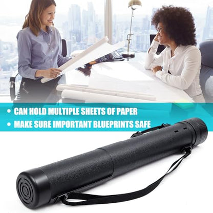 Henoyso 6 Pcs Extendable Poster Tubes Bulk with Strap Blueprint Holder & Carrying Case for Maps, Documents, Artworks, Banners (XL) - size: XL