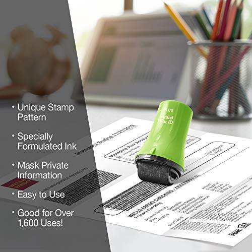 Guard Your ID Wide Advanced Roller 2.0 Identity Theft Prevention Security Stamp Green - color: Green, size: wide