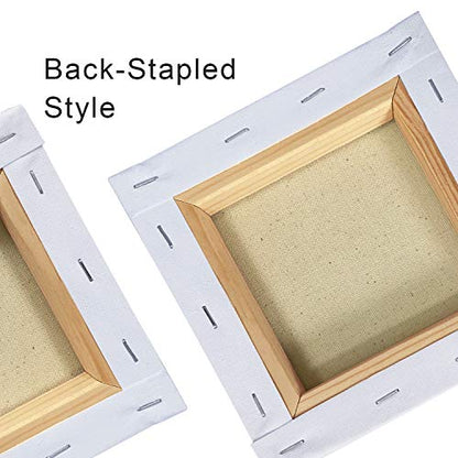 PHOENIX Small Stretched Canvas for Painting 6x6 Inch/7 Value Pack, 8 Oz Triple Primed 5/8 Inch Profile 100% Cotton White Blank Canvas, Square Framed Canvas for Oil Acrylic & Pouring Art - size: 6"x6", style: Studio Set (8 Oz.)