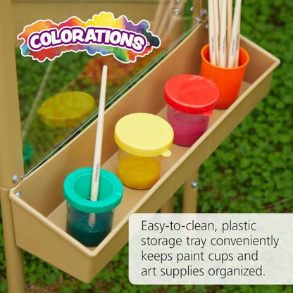 Colorations 2-Way Indoor/Outdoor Acrylic Panel Easel - style: 2-Station, Tan