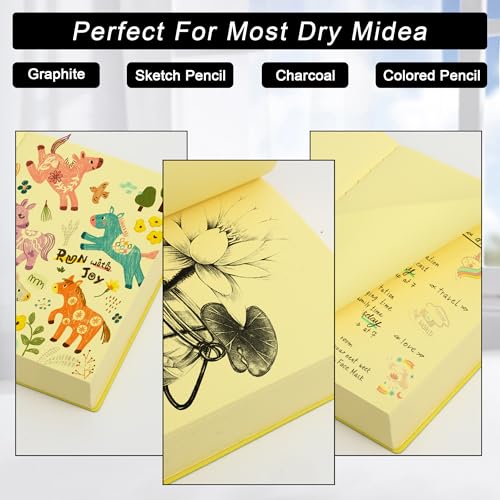 Thick Blank Journal Notebook 400 Pages With Pen Holder ，100gsm Thick Color Paper Fruit A6 Unlined Plain Sketchbook ，No Lines Notebook Soft Leather Unlined Pocket Blank Notebook For Women Drawing Book Memo Writing Sketch Diary 3.9 × 5.5 (Avocado-Green) - s
