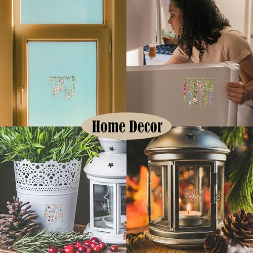 ZMRU 24 Sheets of Watercolor Style Rub on Transfers for Crafts - Perfect for Glass, Porcelain, Leather, Canvas, and Fabric Projects - IOD Transfers Included,3 * 3inch (Rattan Flowers) - style: Rattan Flowers