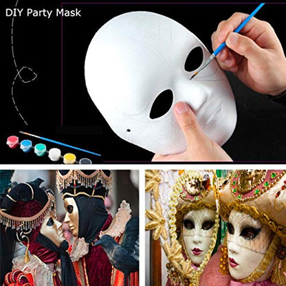 CALPALMY 14 Pack Paper Mache Masks - 2 Sizes for Artistic Projects, Theater, Halloween, Masquerade Parties, Classroom Art - size: 14-Pack(2 Sizes)